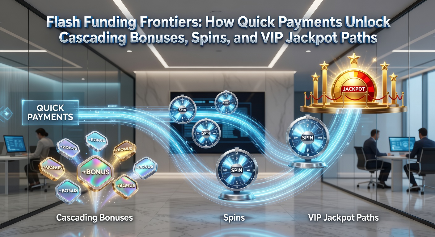 Dynamic graphic of a VIP jackpot ladder climbing via instant deposit icons, with exploding bonus symbols and spinning reels in the background