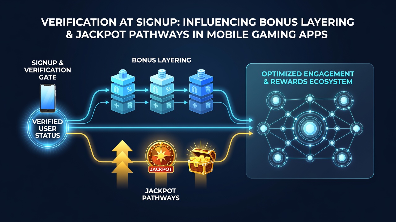 Diagram illustrating jackpot progression routes linked to verified mobile accounts