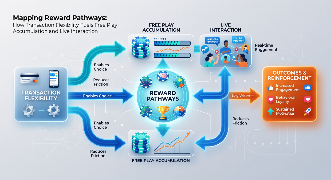 Diagram illustrating transaction flexibility linking deposits to free play credits and exclusive live dealer access