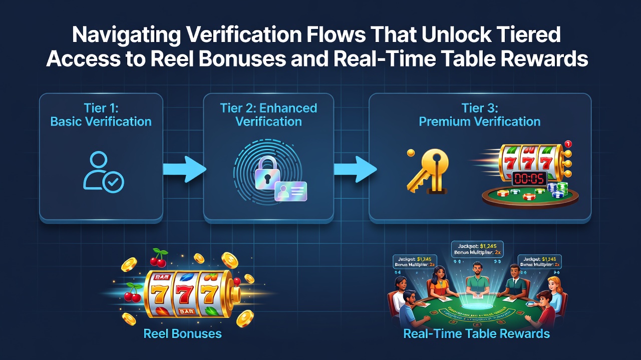 Player interface displaying tiered rewards after verification completion