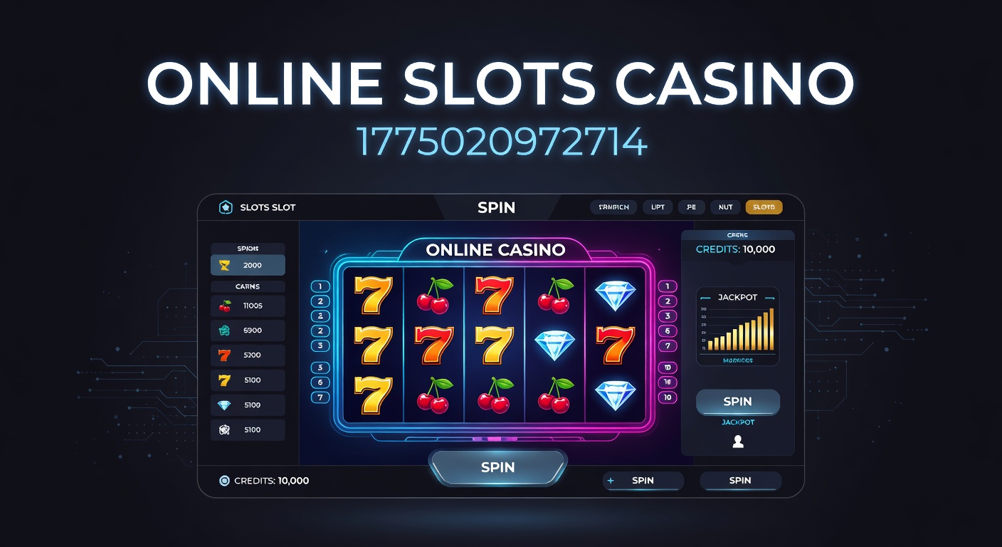 Vibrant online slot machine reels spinning with colorful symbols and jackpot counters glowing on a digital screen, capturing the excitement of modern casino play