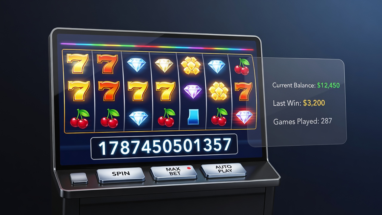 Players engaging with online slot machines in a modern casino setting with multiple screens