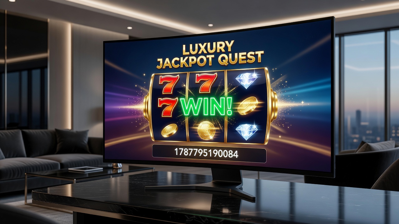 Mobile device displaying online slots casino gameplay