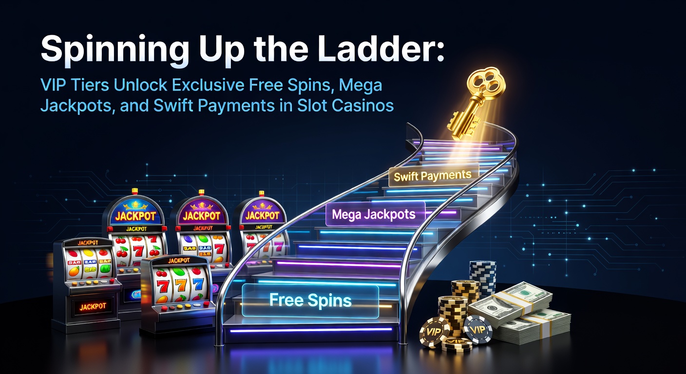 Vibrant slot machine reels spinning with golden VIP ladder overlay, symbolizing progression through loyalty tiers toward exclusive rewards