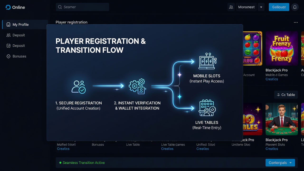Live dealer table interface connected to registered player accounts for jackpot tracking